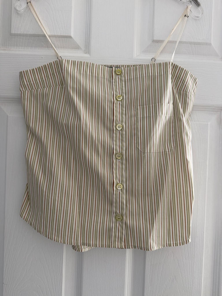 Sportmax Delfine Stripped Apron Top W/Breast Picket Size : 6 Excellent Condition
